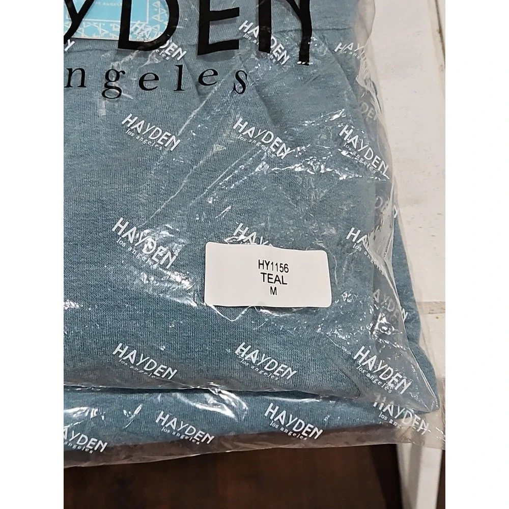 HAYDEN Womens Hooded Tiered French Terry Top NEW!!!
